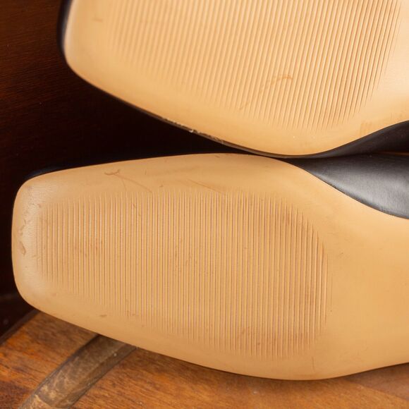 Everlane The '90s Leather Square Toe Italian Made Flat Shoes Womens Size 7.5 BLK - Picture 6 of 11